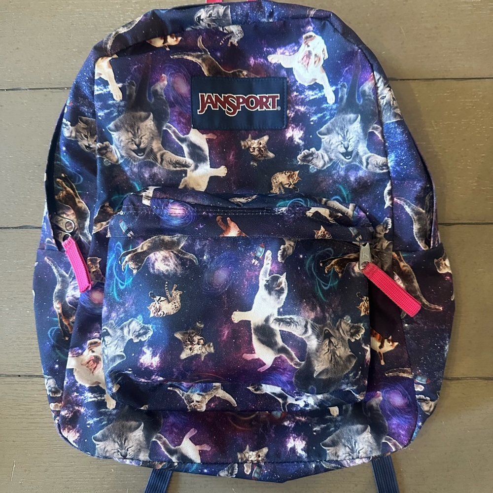 JanSport Cosmic Cat Backpack with Pink Accents